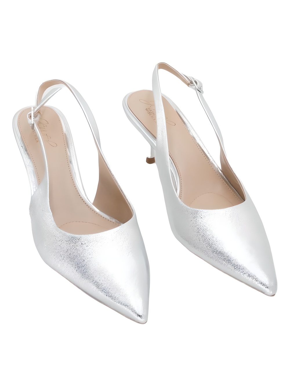 Jewel Badgley Mischka Silver Slingback Pump Size 8.5M